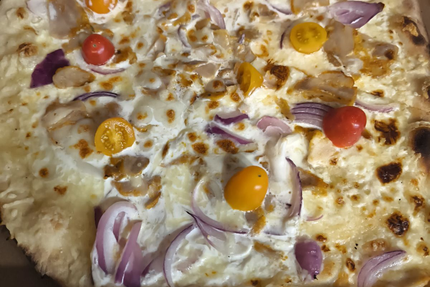 La flam'stephanoise ( pizza au feu de bois ) pizzacro