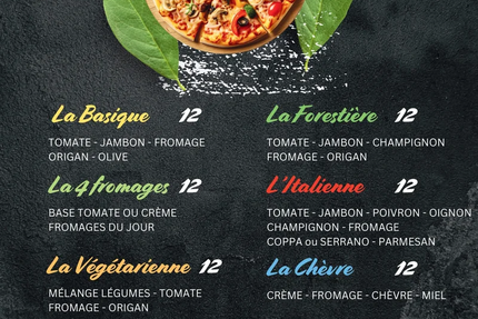 Pizza sur place ou à emporter CHEMIN DES GOURMETS vente et distribution produits Locaux et Régionaux