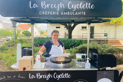 La Breizh Cyclette : traiteur crêpes, glaces, huîtres et vin blanc à vélo